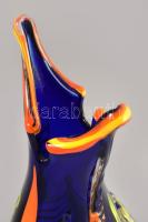 Murano multicolor színezésű váza. Anyagában színezett szakított üveg, jelzés nélkül, hibátlan, m: 35...