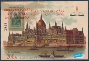 1998/K6a Óbuda - Buda - Pest karton emlékív piros felülnyomattal
