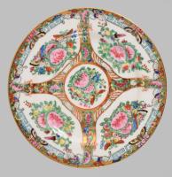 Kínai kézzel festett tál, jelzett, hibátlan, d: 20 cm