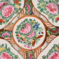 Kínai kézzel festett tál, jelzett, hibátlan, d: 20 cm