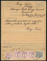 1890 Díjjegyes zárt táviratlap Ráth Györgynek címezve, belül 28kr bérmentesítéssel "TIHANY" - "BALATON-FÜRED FÜRDŐ" - Budapest. Ex Ryan