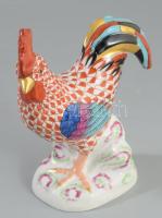 Herendi óherendi pikkelyezett mintás kakas. Kézzel festett, jelzett, hibátlan, m: 13,5 cm
