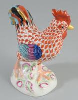 Herendi óherendi pikkelyezett mintás kakas. Kézzel festett, jelzett, hibátlan, m: 13,5 cm