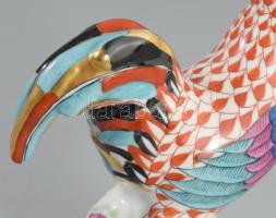 Herendi óherendi pikkelyezett mintás kakas. Kézzel festett, jelzett, hibátlan, m: 13,5 cm