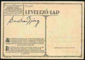 Endresz György (1893-1932) pilóta aláírása levelezőlapon