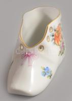 Herendi virágmintás cipő, jelzett, hibátlan, h: 10 cm