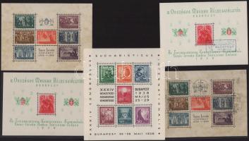 1938 5 db vegyes minőségű blokk, 3 féle (38.000)