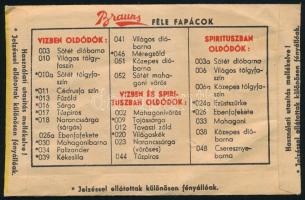 Brauns-féle fapác asztalosok és a famegmunkáló ipar részére, közepes dióbarna, vízben oldódó, bontat...