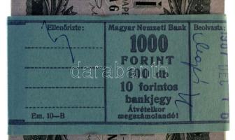 1975. 10Ft (99x) "A 105" eredeti banki kötegelővel, közte sorszámkövető sorozatok, egyugrá...