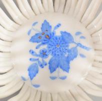 Herendi Apponyi Blue mintás kosár kínáló, jelzett, hibátlan, d: 9,5 cm