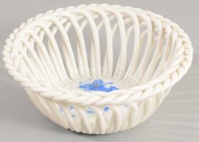 Herendi Apponyi Blue mintás kosár kínáló, jelzett, hibátlan, d: 9,5 cm