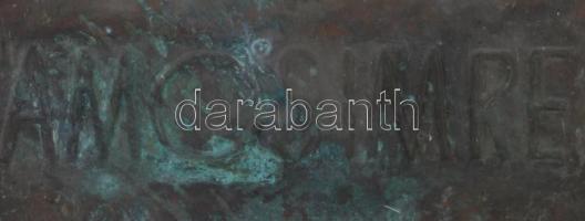 Ámos Imre (1907-1944) magyar festőművész dombornyomott réz emléktáblája. Jelzés nélkül, Keretben 36x...