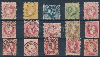 1867 9 bélyeg és 6 kivágás közte szép / olvasható bélyegzések