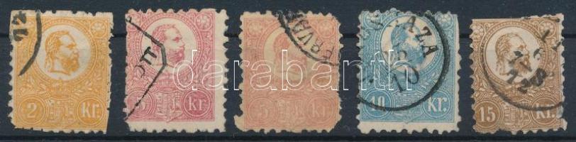 1871 5 db gyenge minőségű Kőnyomat bélyeg