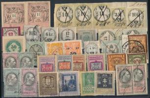 37 db régi magyar és osztrák okmánybélyeg