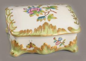 Herendi Viktória mintás bonbonier. Jelzett, minimális kopással, 11x9 cm