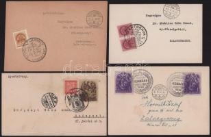 36 db "VISSZATÉRT" küldemény, levelezőlapok, papírlapok, közte a teljes Délvidék és Erdély is