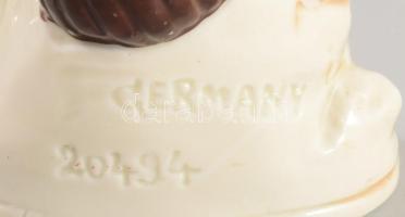 Régi német hegedülő gyermek figura, jelzet, hibátlan, m: 8,5 cm