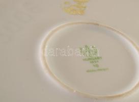 Hollóházi aranykontúrozott virágmintás váza, jelzett, hibátlan, m: 35 cm