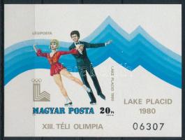 1980 Téli olimpia vágott blokk (5.000) (ráncok / creases)