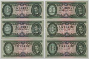 1962-1969. 10Ft (6db, 2xklf) T:XF-F szép papír