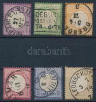 Deutsches Reich 1872 Forgalmi sor Mi 16-20 + 22 (Mi EUR 232.-)
