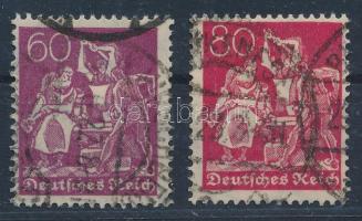 Deutsches Reich 1921 Forgalmi bélyegek Infla Berlin vizsgálójellel Mi 184+186 (Mi EUR 101.-)