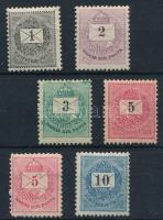 1881-1898 6 db postatiszta krajcáros bélyeg