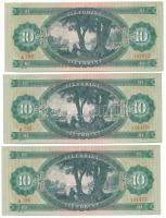 1962. 10Ft (3x) "A 786" közeli sorszámok T:XF
Adamo F6