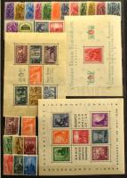 1916-1972 Magyar gyűjtemény, jobbakkal, blokkokkal, nagyalakú 12 vastag fekete lapos berakóban, nem ...