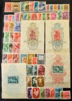1916-1972 Magyar gyűjtemény, jobbakkal, blokkokkal, nagyalakú 12 vastag fekete lapos berakóban, nem ...