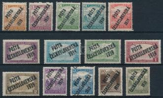 Posta Ceskoslovenska 1919 14 klf bélyeg a hátoldalon típusmegjelöléssel, Bodor vizsgálójellel