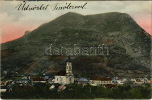 1907 Tiszolc, Tisovec; látkép, templom / general view, church