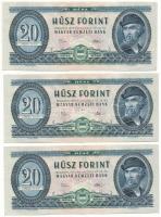 1975. 20Ft (3x) sorszámkövetők "C 038 243384 - C 038 243386" T:AU hullámos papír Adamo F16