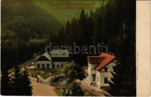 1906 Körmöcbánya, Kremnitz, Kremnica; Zólyomvölgy, Vadászkürt szálloda. Ritter Lipót J. kiadása / hotel (gyűrődés / crease)