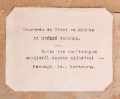 Az utolsó vacsora, réz dombormű fa keretben. ca 1900 13x25 cm, 34x22 cm