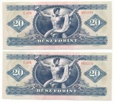 1975. 20Ft (2x) sorszámkövetők "C 400 068109 - C 400 068110" T:AU hullámos papír
Adamo F1...