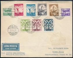 1933 WIPA emlékrepülés, Repülő teljes sor légi levélen Bécsbe