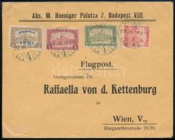 1918.07.10. Repülő posta 4K50f + kiegészítő bérmentesítés légi levélen Bécsbe az ismert Kettenburg levelezésből (40.000)