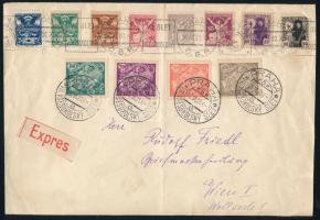 Csehszlovákia 1920 Szokol ünnepség alkalmi bélyegzésű nagyalakú expressz levél Bécsbe