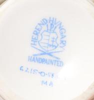 Herendi áttört porcelán bonbonniere. Kézzel festett, jelzett, hibátlan 8 cm