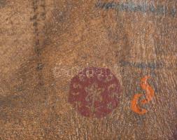 Cserepes jelzéssel: Kikötő. Olaj, karton. Hátoldalán töredékes régi Nemzeti Szalon raglappal. 30×32,...