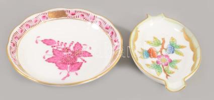 Herendi 2 db kis tálka. Kézzel festett, jelzett, hibátlan d: 6 cm, 9 cm