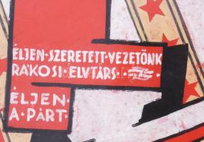 cca 1951-52 Előre az 5 éves terv (...) minőségi árut a dolgozóknak az Üvegesek KTSZ-től. Kommunista ...