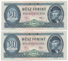 1975. 20Ft (2x) egyugrásos sorszámkövetők "C 713 172179, C 713 172181" T:XF Adamo F16