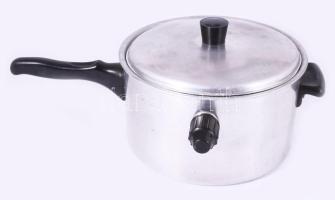 Retro alumínium tejforraló fazék, d: 23 cm