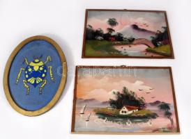 3 darab retro falidísz kép, h: 30 cm alatt