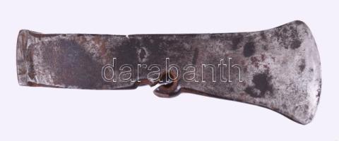 Antik szöghúzós hasító fejsze fej, h: 23 cm