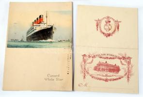 cca 1880-1915 28 db külföldi díszes menükártya, étlap, többet között tengerentúli hajójáratokról is,...