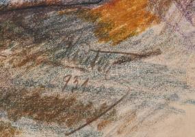 Reuter Ágoston (1893-1966): Fekvő női akt, 1931. Vegyes technika, papír. Jelezve jobbra lent Paszpar...